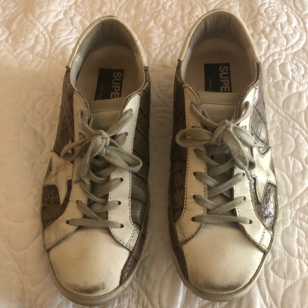 Golden Goose superstar croc embossed sneakers